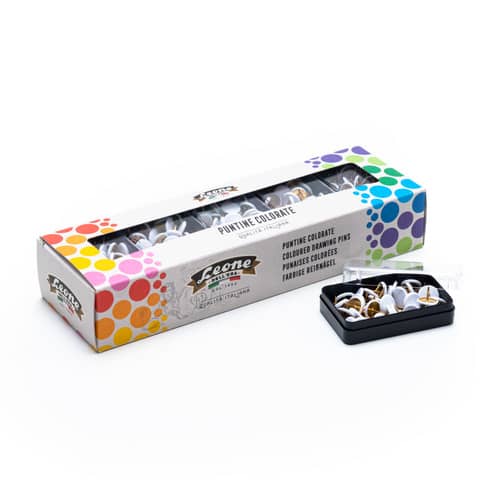 Puntine colorate Leone color bianco - 10 scatole da 50 pezzi - PP50T101 ST